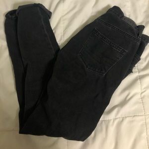 Black Distressed Mom Jeans